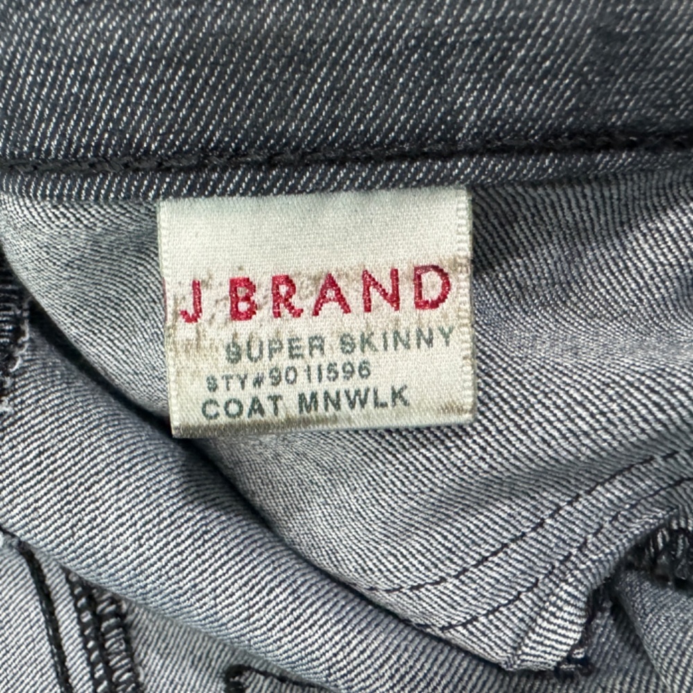 J Brand Women’s Size 27 Gray Moonwalk Coated Super Skinny 901 Low Rise Jeans - Picture 6 of 10